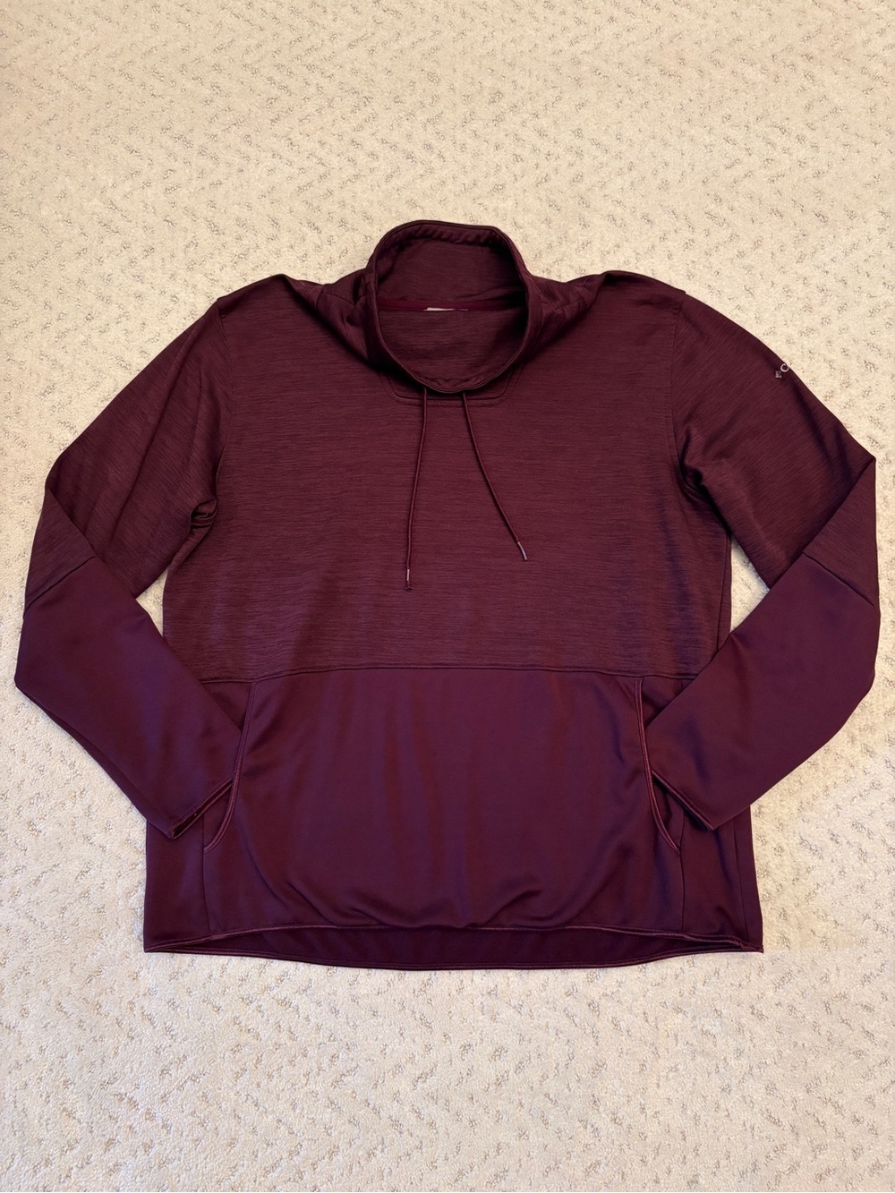 Columbia Purple Athletic Pullover Cowl Neck Sweatshirt Size XL Pocket Outerwear